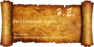 Holitscher Emil névjegykártya